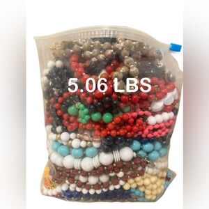 5.06 lbs - multicolored bead necklace wearable or DIY